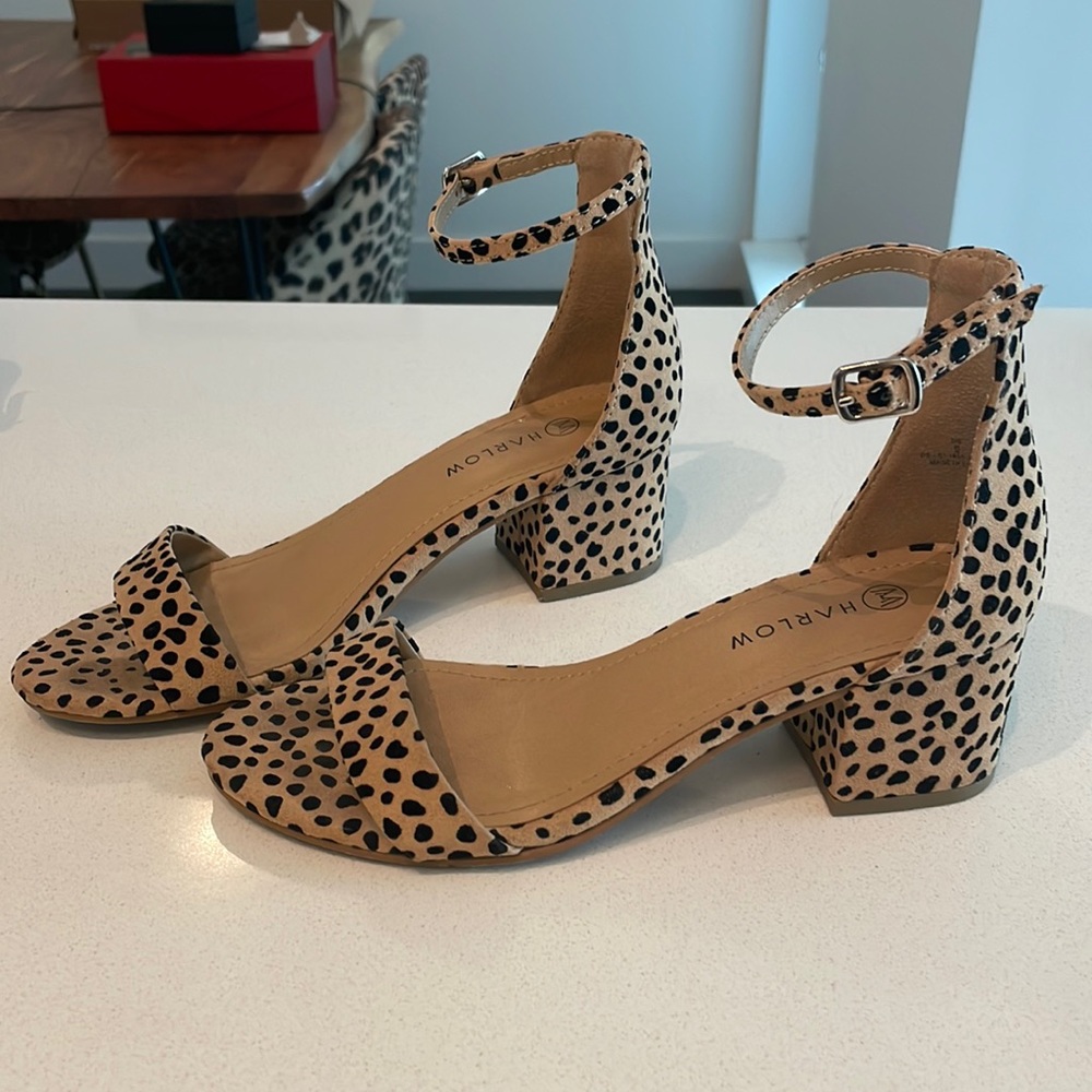 Harlow Block Heel Sandals - Leopard / Cheetah | Size 6